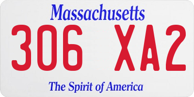 MA license plate 306XA2
