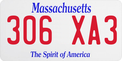 MA license plate 306XA3