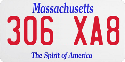 MA license plate 306XA8