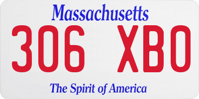 MA license plate 306XB0