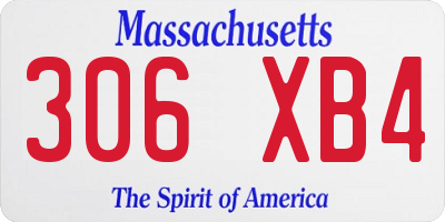MA license plate 306XB4