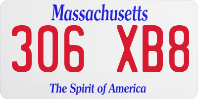 MA license plate 306XB8