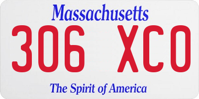MA license plate 306XC0