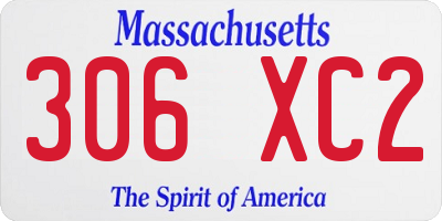 MA license plate 306XC2