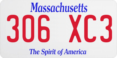 MA license plate 306XC3