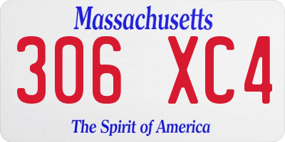 MA license plate 306XC4