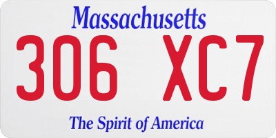 MA license plate 306XC7