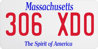 MA license plate 306XD0