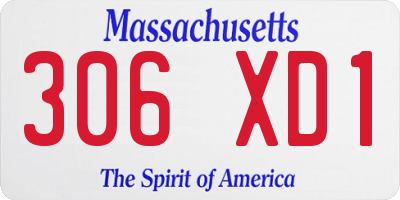 MA license plate 306XD1
