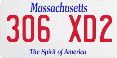 MA license plate 306XD2