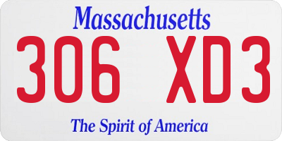 MA license plate 306XD3