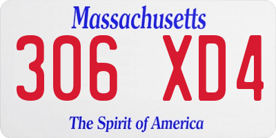 MA license plate 306XD4
