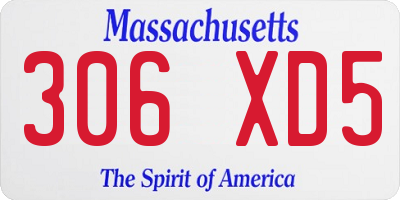 MA license plate 306XD5