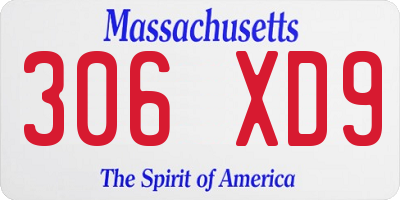 MA license plate 306XD9