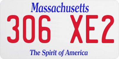 MA license plate 306XE2