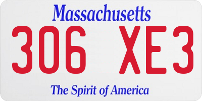 MA license plate 306XE3