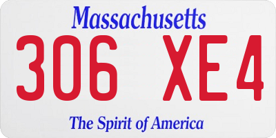 MA license plate 306XE4