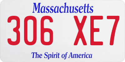 MA license plate 306XE7