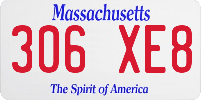 MA license plate 306XE8