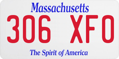 MA license plate 306XF0
