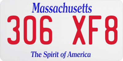 MA license plate 306XF8