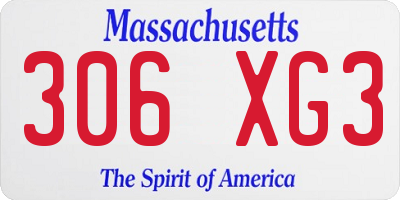 MA license plate 306XG3
