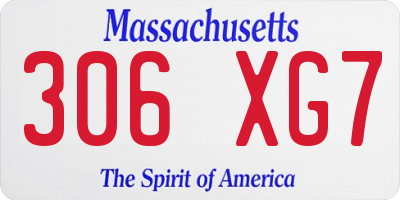 MA license plate 306XG7