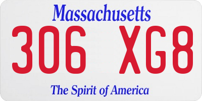MA license plate 306XG8