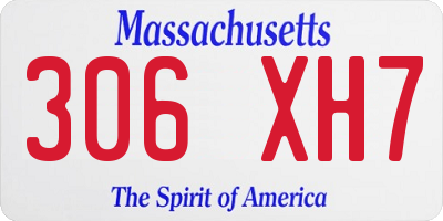 MA license plate 306XH7