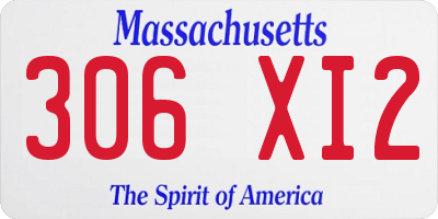 MA license plate 306XI2