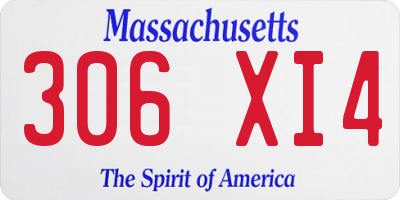 MA license plate 306XI4