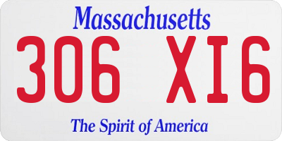 MA license plate 306XI6