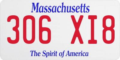MA license plate 306XI8