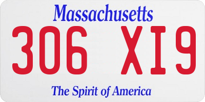 MA license plate 306XI9