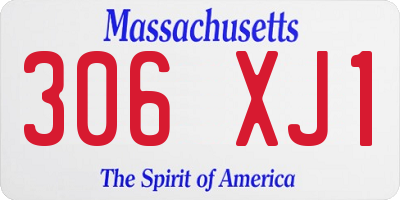 MA license plate 306XJ1