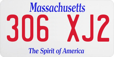 MA license plate 306XJ2