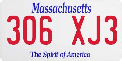 MA license plate 306XJ3