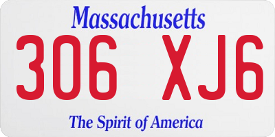 MA license plate 306XJ6