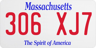 MA license plate 306XJ7