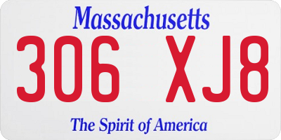 MA license plate 306XJ8