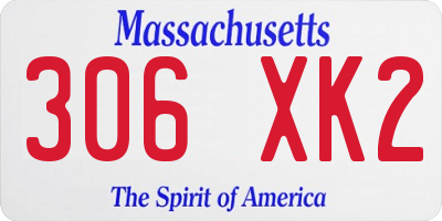 MA license plate 306XK2