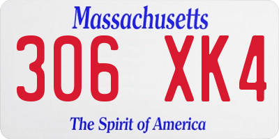 MA license plate 306XK4
