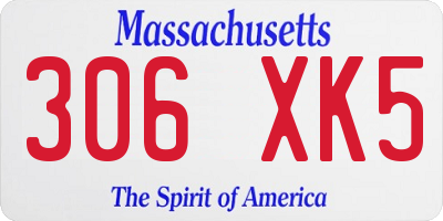 MA license plate 306XK5