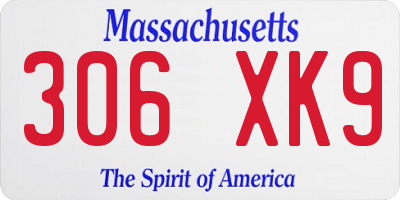 MA license plate 306XK9