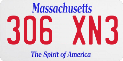 MA license plate 306XN3