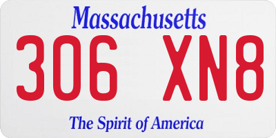 MA license plate 306XN8