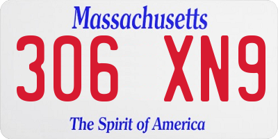 MA license plate 306XN9