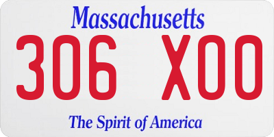 MA license plate 306XO0