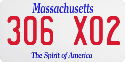 MA license plate 306XO2
