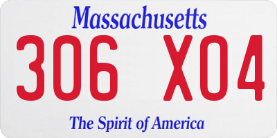MA license plate 306XO4
